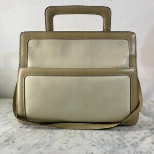 Vintage Anne Klein Two-Tone Leather Work Bag | Pristine Leather Lined Tote